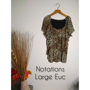 Notations Large Cheetah Print Blouse